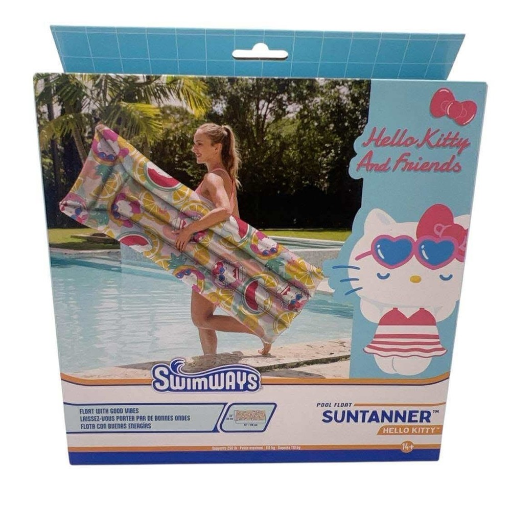 SwimWays Hello Kitty Suntanner Pool Float, Over 5.8 Feet Long, NEW‎
